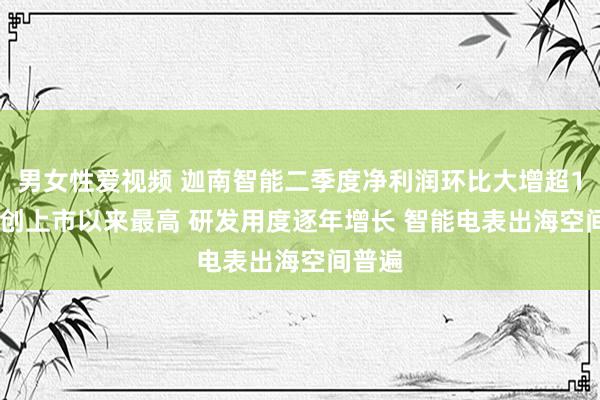 男女性爱视频 迦南智能二季度净利润环比大增超178% 创上市以来最高 研发用度逐年增长 智能电表出海空间普遍