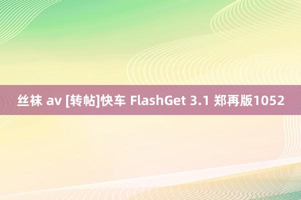 丝袜 av [转帖]快车 FlashGet 3.1 郑再版1052