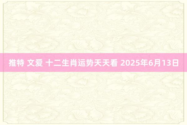 推特 文爱 十二生肖运势天天看 2025年6月13日